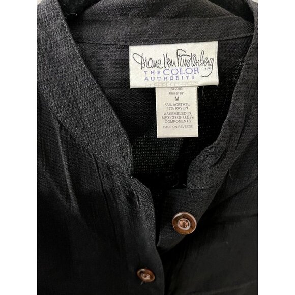 Diana Von Furstenberg The Color Authority black button down pant set Medium - Picture 6 of 6